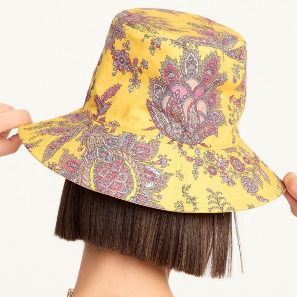 J Crew Reversible bucket hat in Ratti® golden paisley Sizes S/M M/L